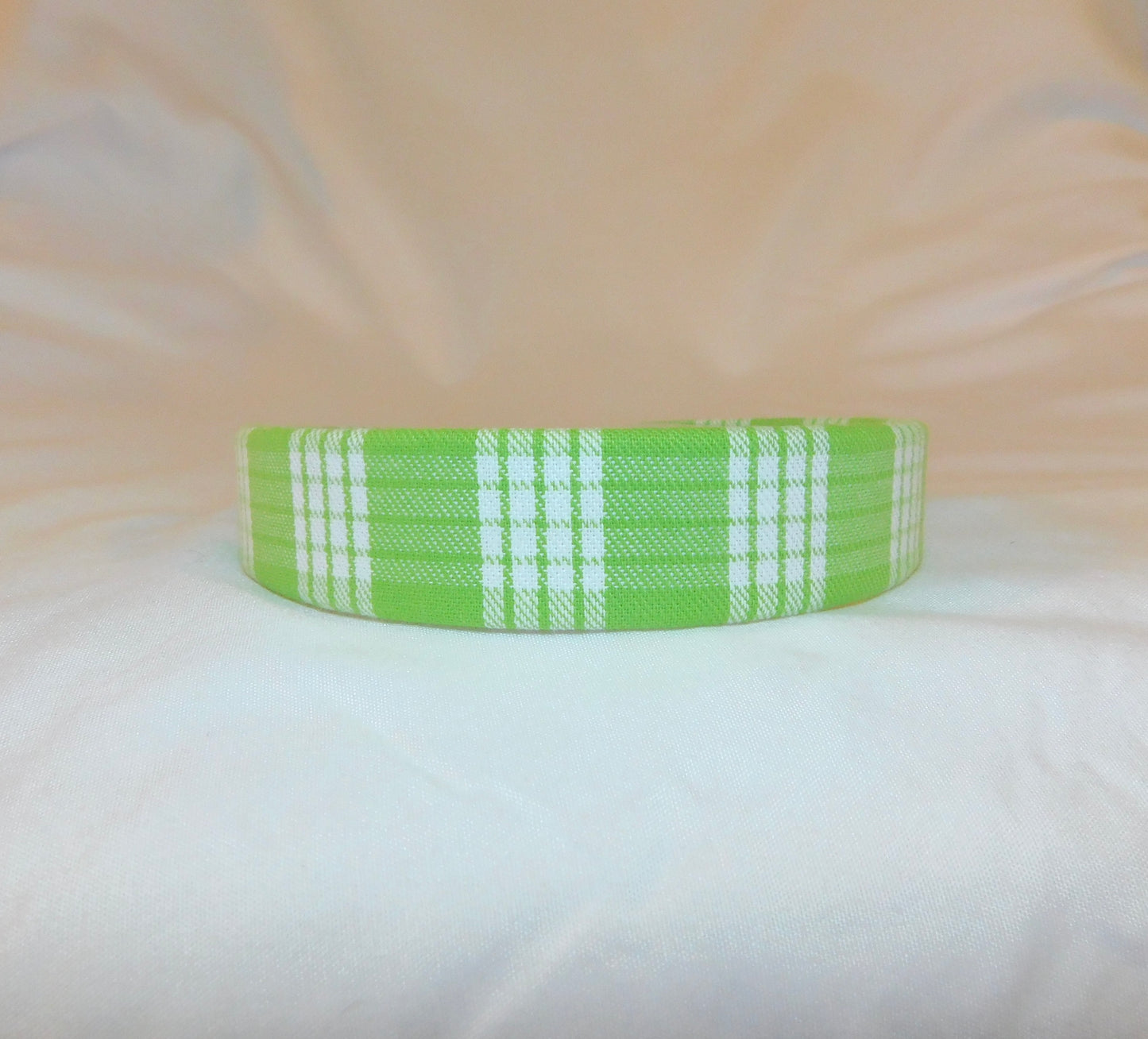 ‘Ōma’oma’o (Lime Green) Palaka Headband - Skinny 1 inch