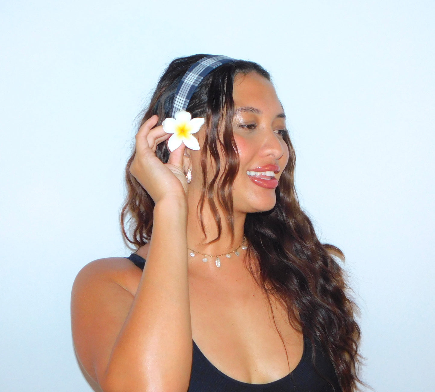 ‘Ele’ele (Black) Palaka Headband - Wide 1.5 inch