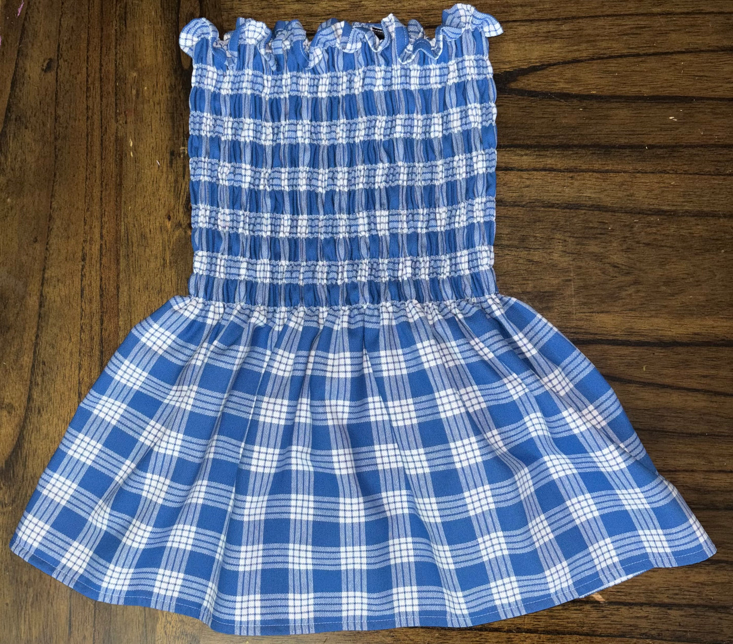 Royal Blue Babydoll Palaka Top
