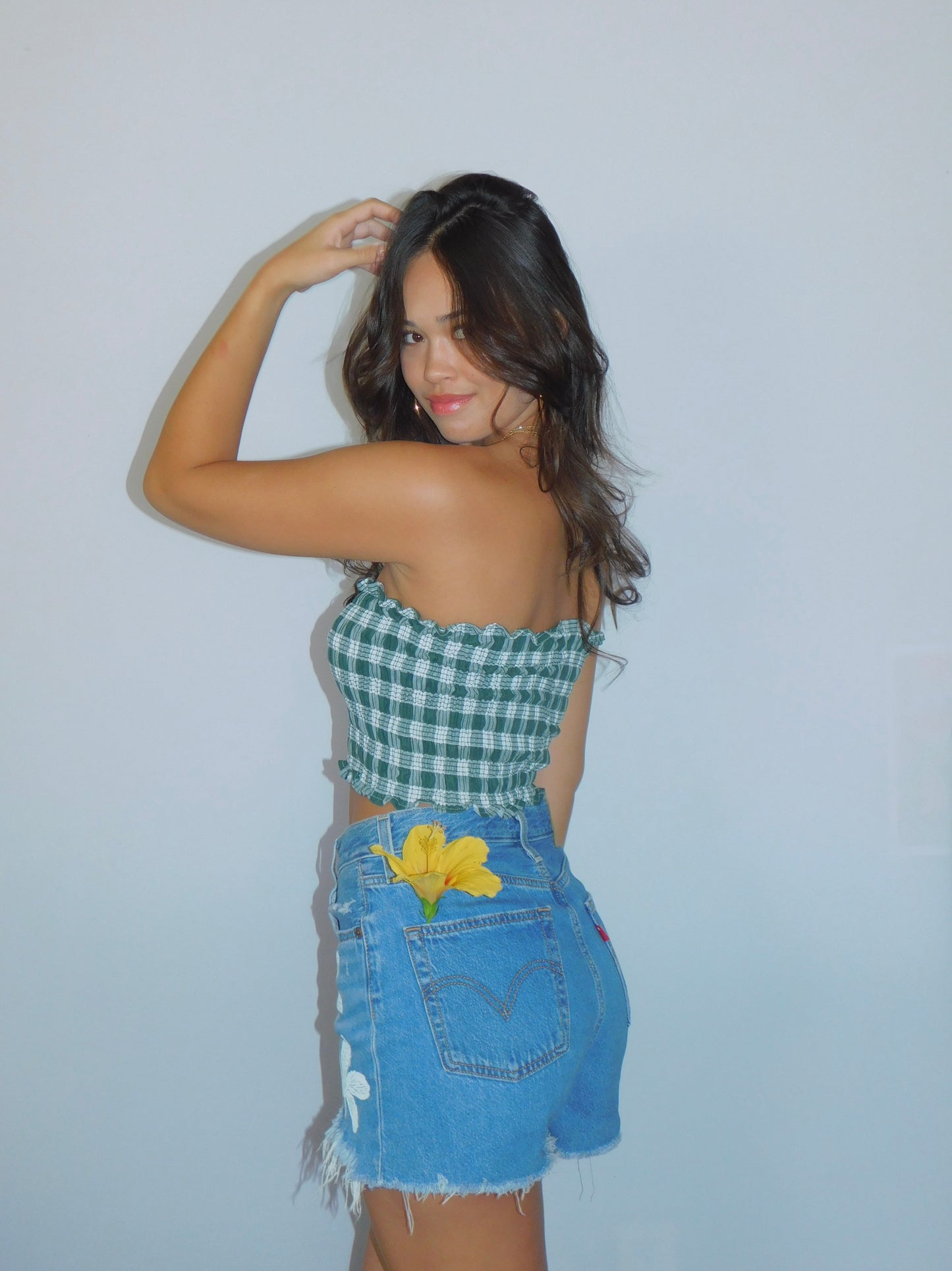 Forest Palaka Tube Top