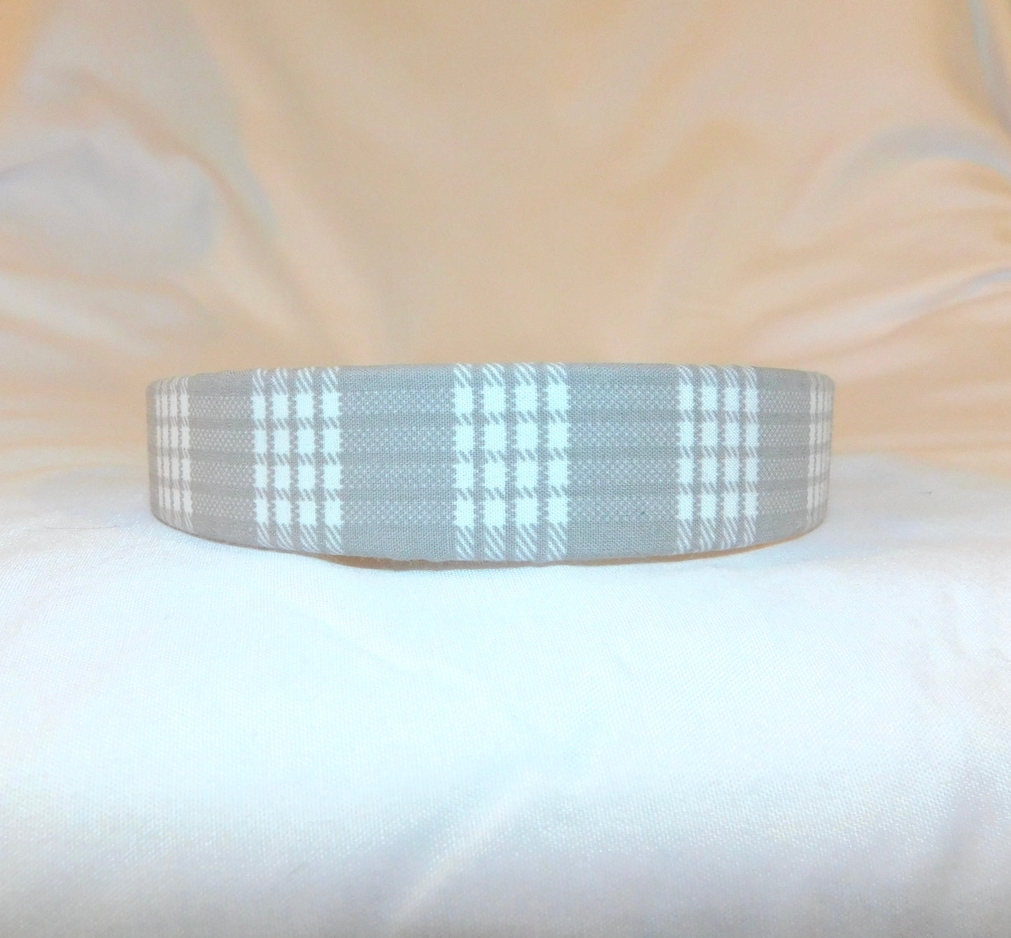 ‘Ahinahina (Grey) Palaka Headband - Skinny 1 inch