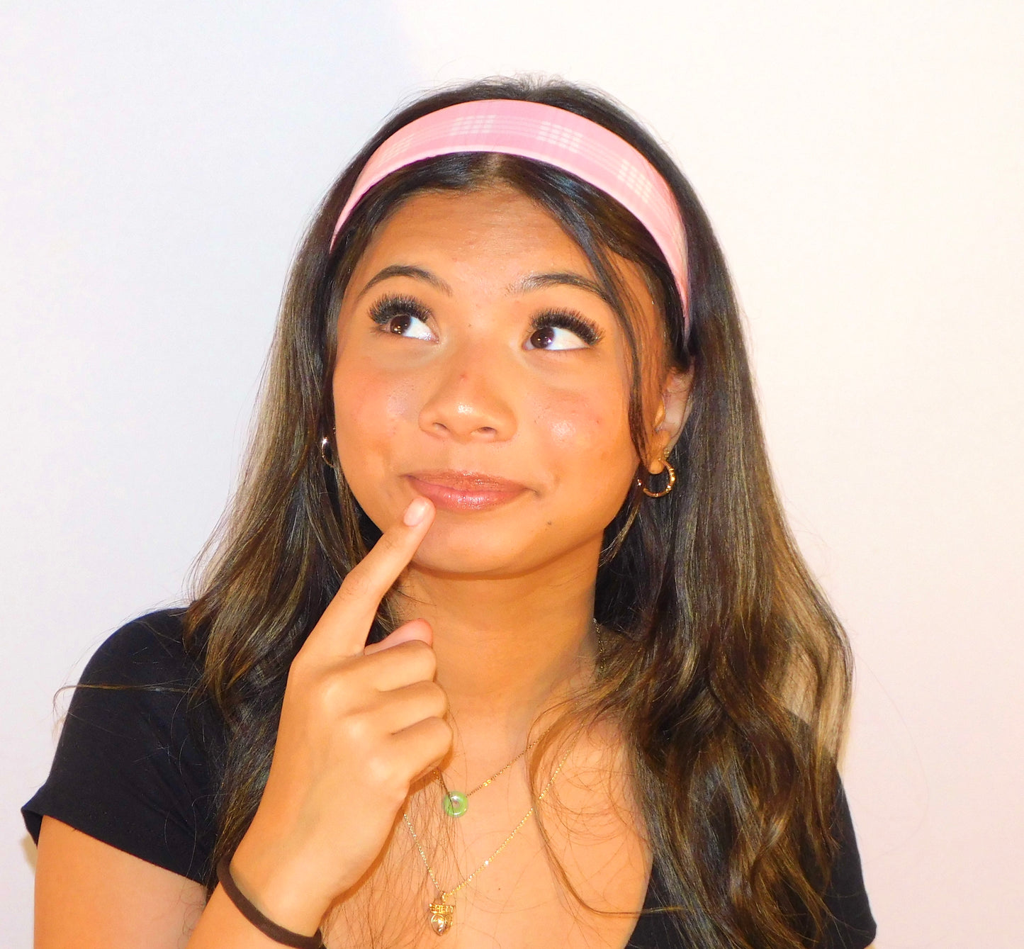‘Ākala (Baby Pink) Palaka Headband - Wide 1.5 inch