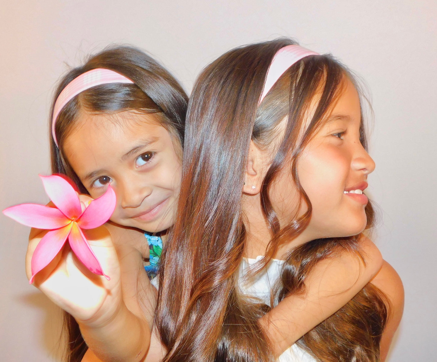 ‘Ākala (Baby Pink) Palaka Headband - Skinny 1 inch