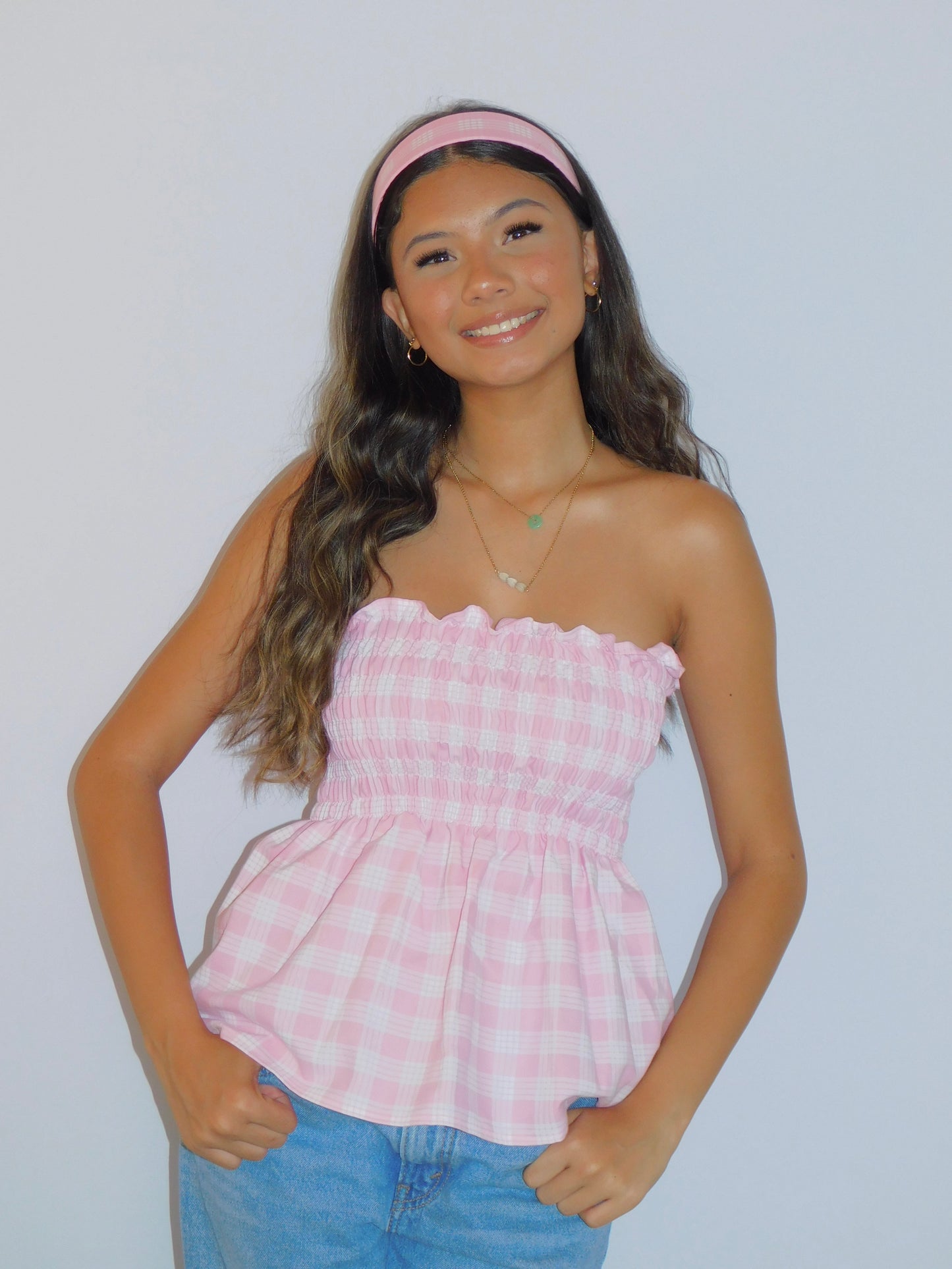 Model is wearing Baby Pink in size Small