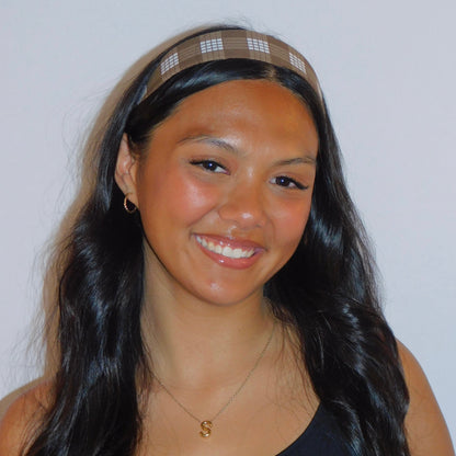 Brown Palaka Headband - Wide 1.5 inch