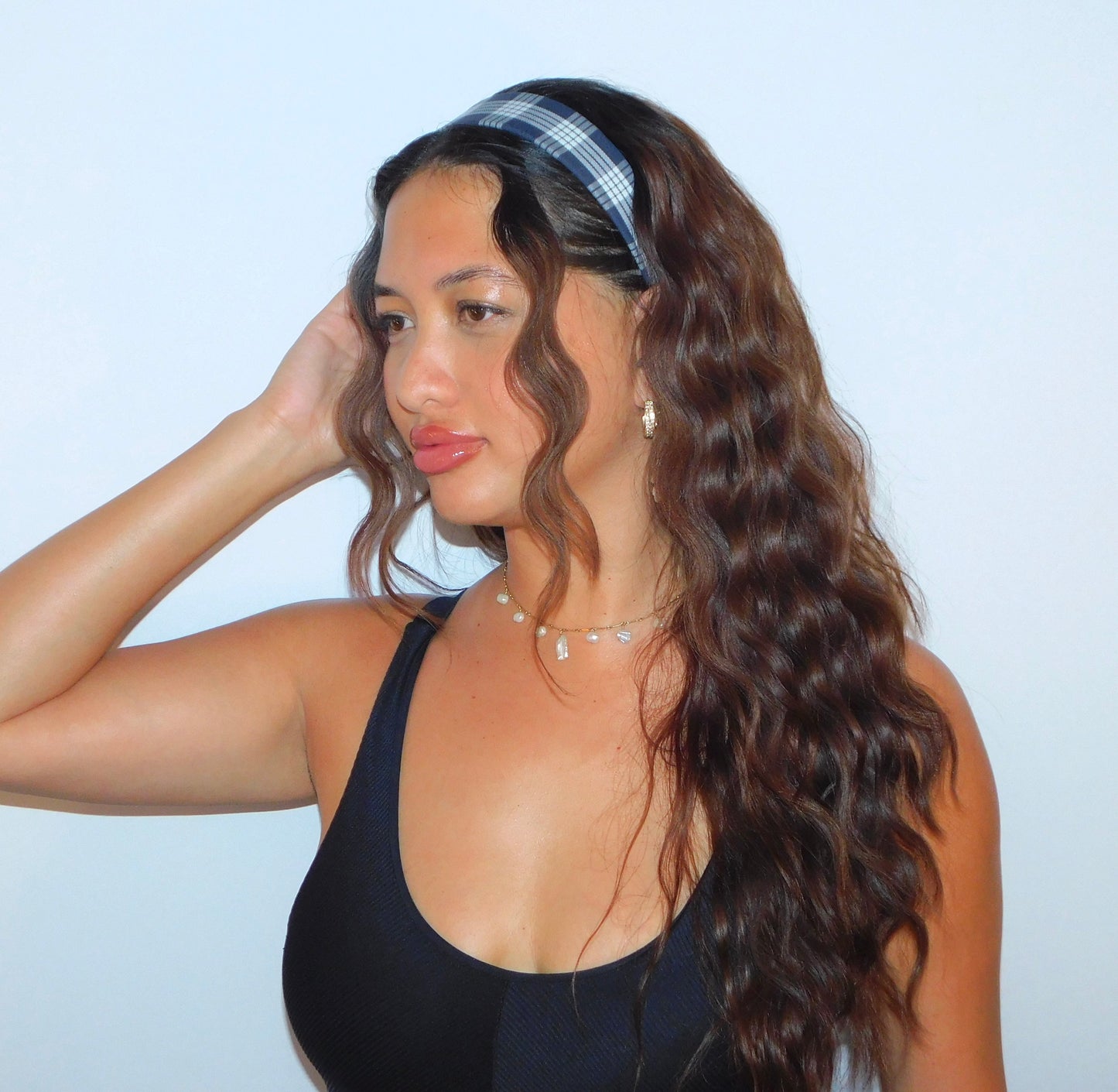 ‘Ele’ele (Black) Palaka Headband - Wide 1.5 inch