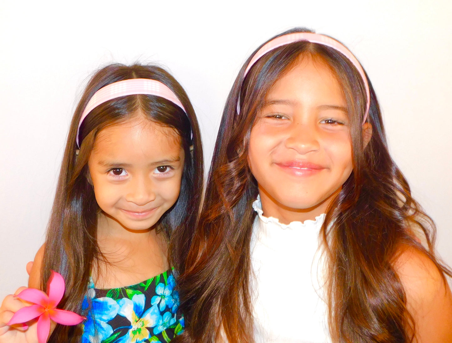‘Ākala (Baby Pink) Palaka Headband - Skinny 1 inch