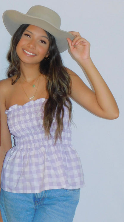 Lilac Babydoll Palaka Top