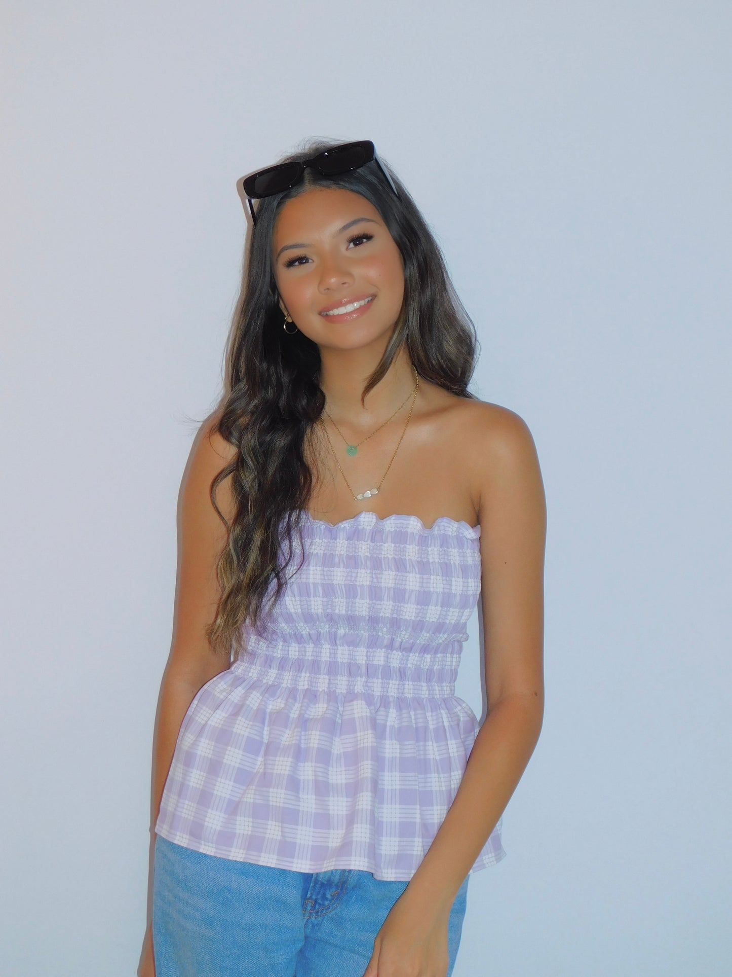 Lilac Babydoll Palaka Top