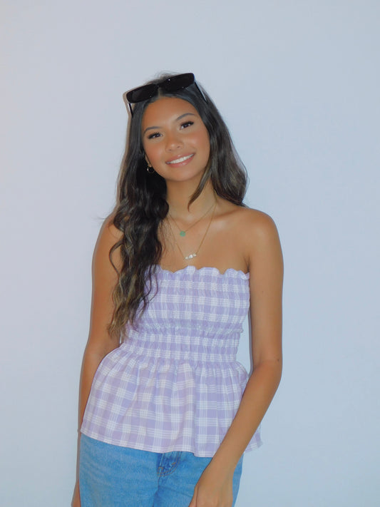 Lilac Babydoll Palaka Top