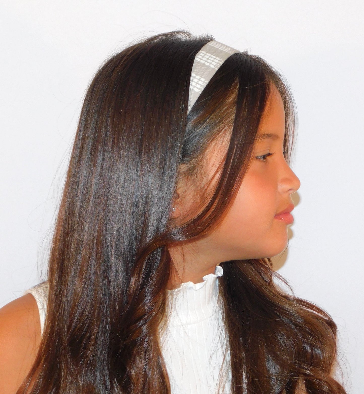 ‘Ahinahina (Grey) Palaka Headband - Skinny 1 inch