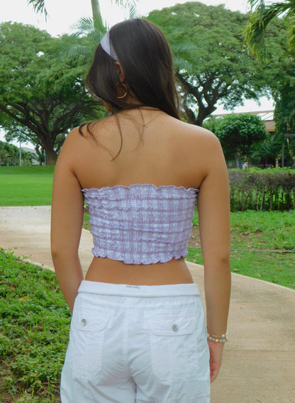 Lilac Palaka Tube Top