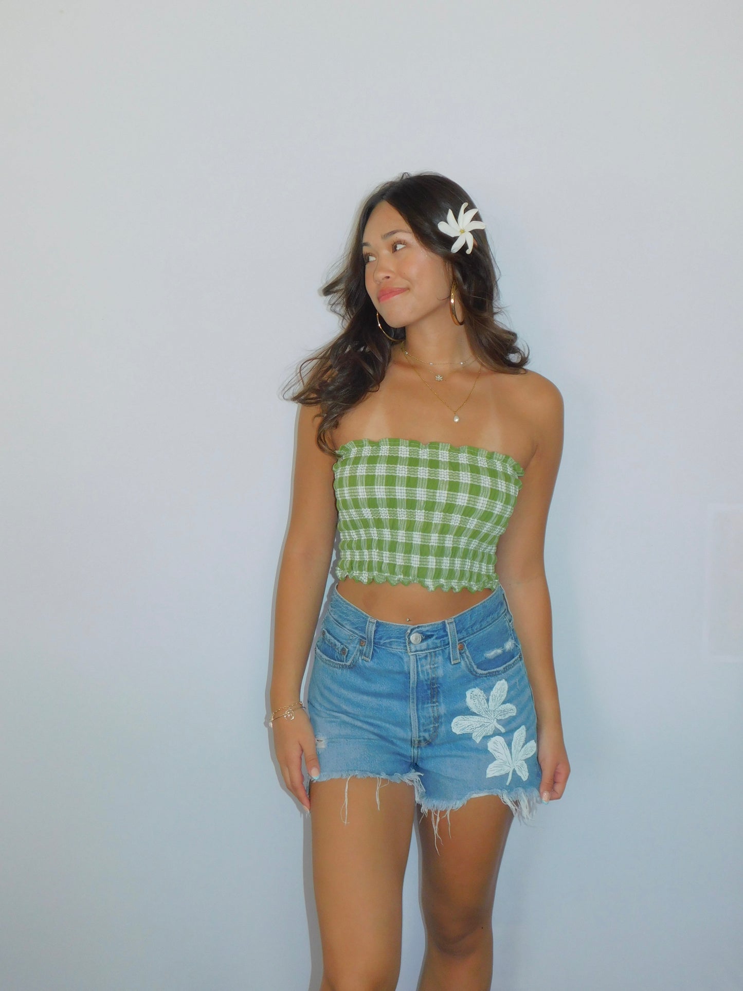 Olive Palaka Tube Top