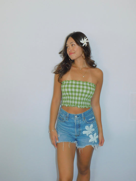 Olive Palaka Tube Top