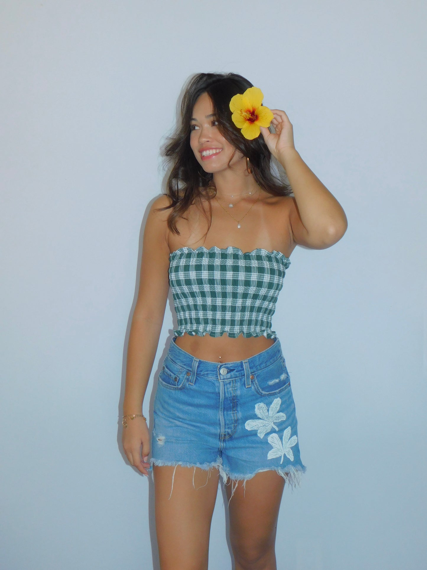 Forest Palaka Tube Top