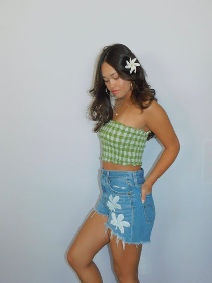Olive Palaka Tube Top