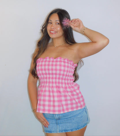 Hot Pink Palaka Babydoll Top