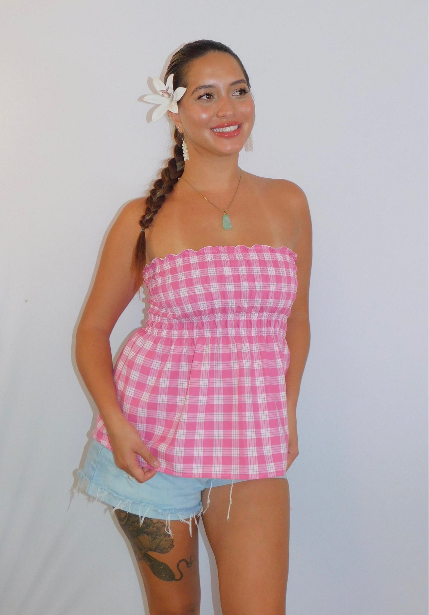 Hot Pink Palaka Babydoll Top