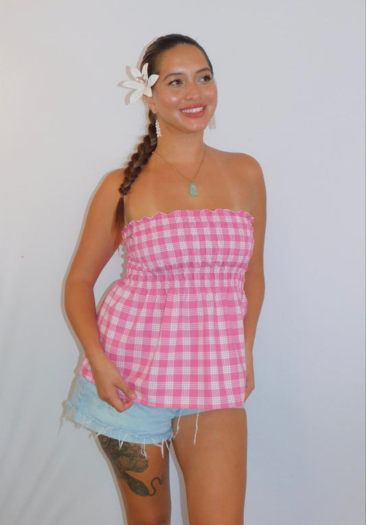 Hot Pink Palaka Babydoll Top