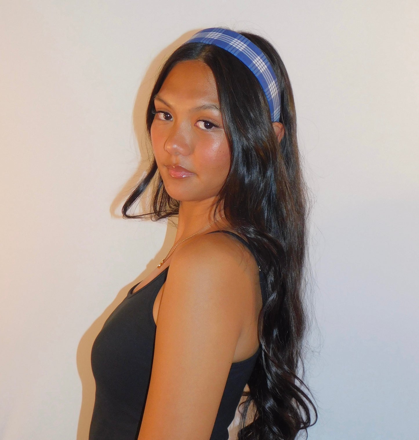 Polū (Royal Blue) Palaka Headband - Wide 1.5 inch