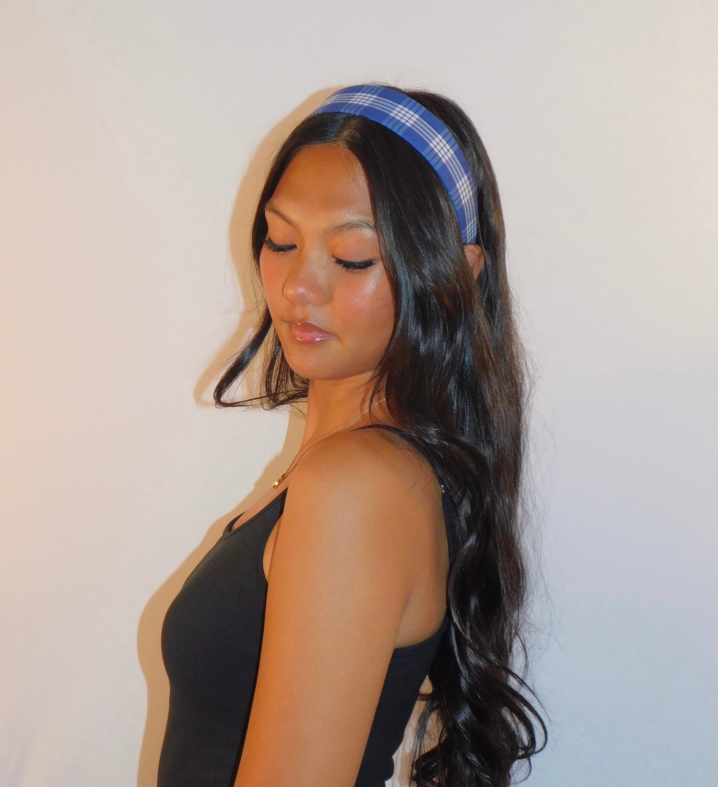 Polū (Royal Blue) Palaka Headband - Wide 1.5 inch